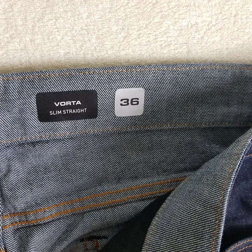 Volcom Vorta Slim Straight Leg Dark Indigo Denim Jeans Mens 36 Skater Streetwear